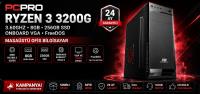 PCPRO RYZEN 3 3200G 3.60GHZ 8GB 256GB SSD ONB-VGA FreeDOS Masaüstü Ofis Bilgisayar